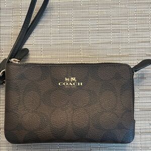 Coach Dark Brown Wristlet